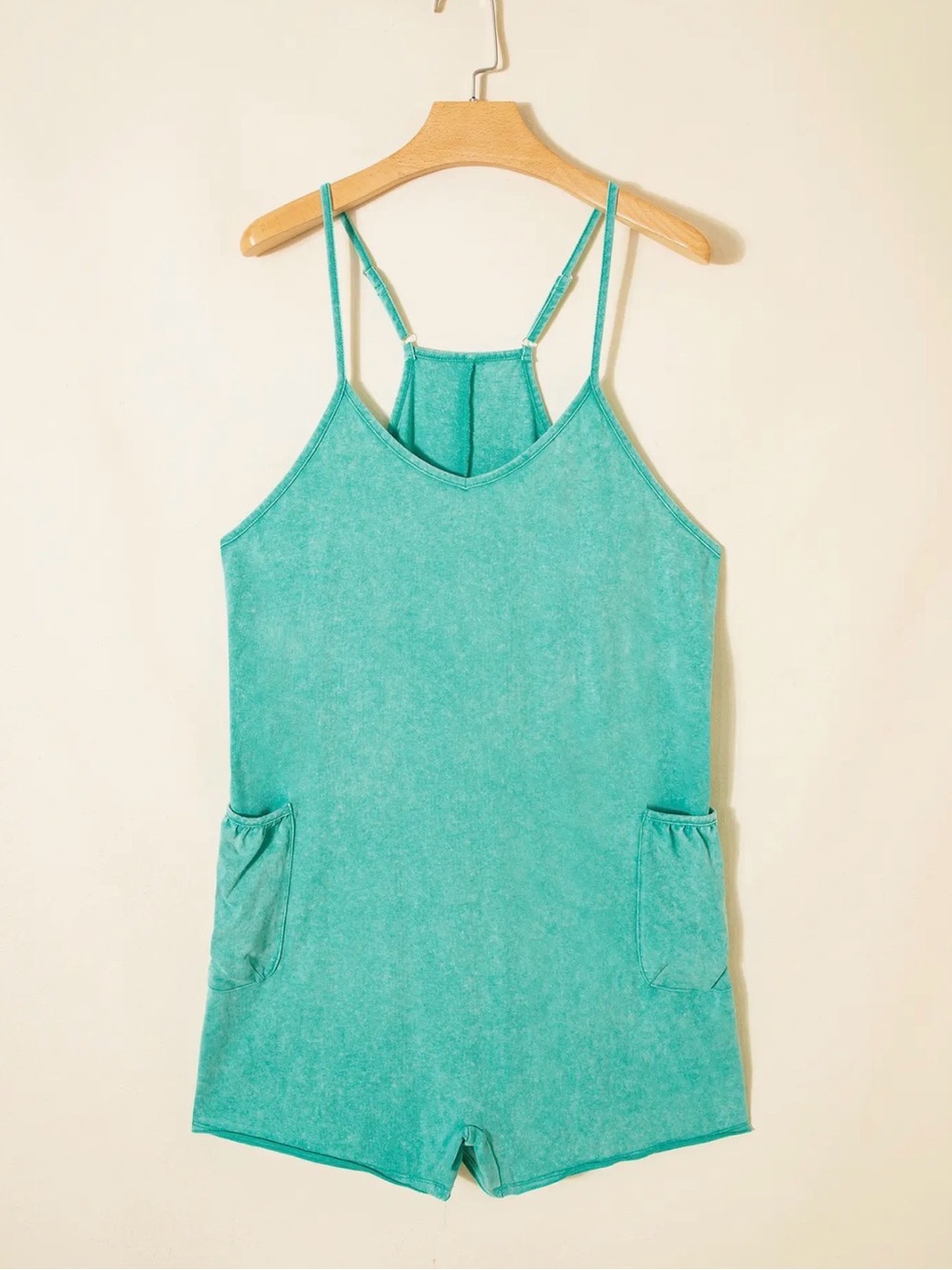Turquoise Terry Cloth Romper